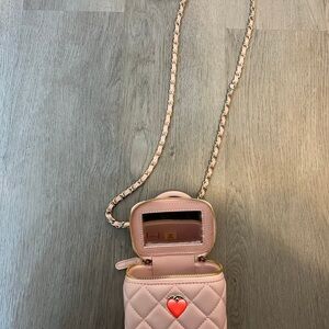 Pink Quilted Crossbody Bag vanity bag